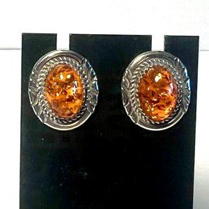 VINTAGE AMBER EARRINGS